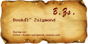 Boskó Zsigmond névjegykártya