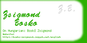 zsigmond bosko business card